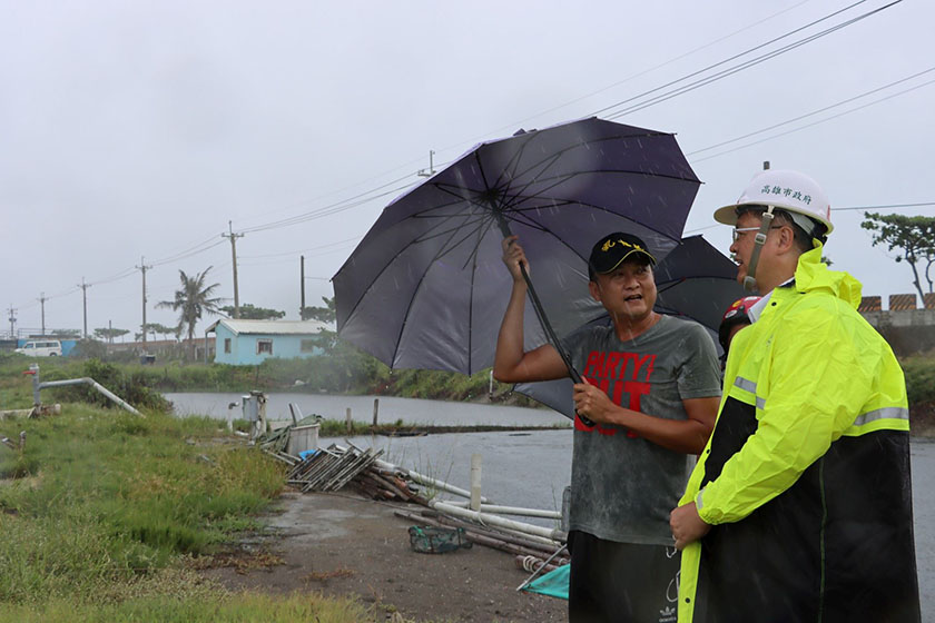 海葵颱風過境 高市府關切養殖生產區災損