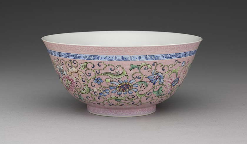 清乾隆 粉紅錦地番蓮碗_AI主播「藝術新聞」故宮國寶 城市生活報 ...