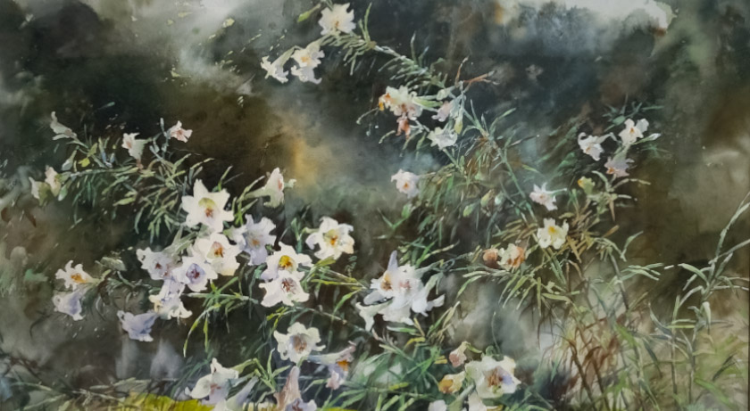 水彩畫藏品釋出｜李招治《雲淡風輕》 筆觸間的自然深情